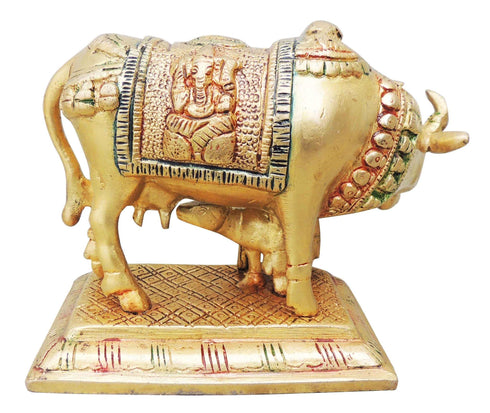 Brass Cow With Calf Statue 1.025Kg